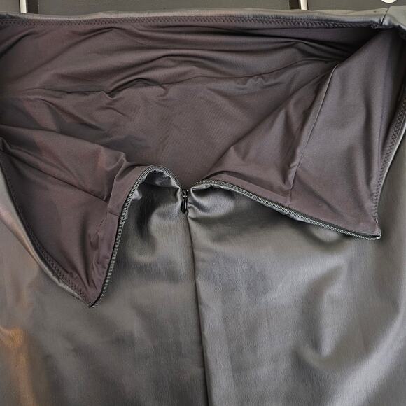 Skims Faux Leather Skirt Swim Cover-Up Long Black | Women's XL | MINOR FLAWS - Picture 11 of 16